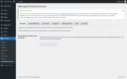 Page screenshot: Settings &rarr; MyCryptoCheckout