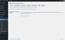 Page screenshot: Settings &rarr; MyCryptoCheckout