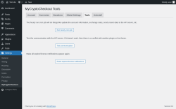 Page screenshot: Settings &rarr; MyCryptoCheckout &rarr; Tools