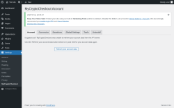 Page screenshot: Settings &rarr; MyCryptoCheckout
