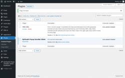 Page screenshot: Plugins ‹ Test site — WordPress