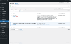 Page screenshot: Plugins ‹ Test site — WordPress