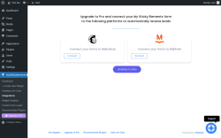 Page screenshot: myStickyelements → Integrations