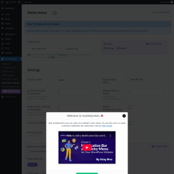 Page screenshot: My Sticky Bar → Sticky Menu Settings