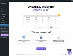 Page screenshot: My Sticky Bar &rarr; Widget Analytics