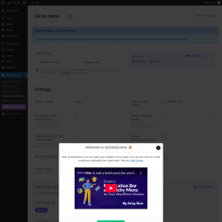 Page screenshot: My Sticky Bar &rarr; Sticky Menu Settings