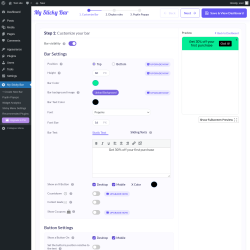 Page screenshot: Settings Admin &lsaquo; Test site &mdash; WordPress