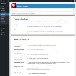 Page screenshot: MyStyle → Settings