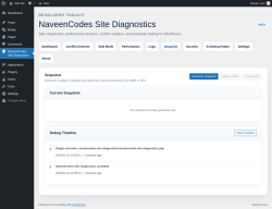 Page screenshot: NaveenCodes Site Diagnostics &rarr; 
						Snapshot					