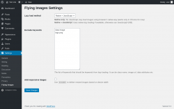 Page screenshot: Settings &rarr; Flying Images