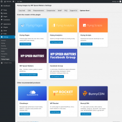 Page screenshot: Settings &rarr; Flying Images &rarr; Optimize More!