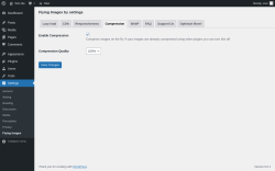 Page screenshot: Settings &rarr; Flying Images &rarr; Compression