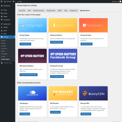 Page screenshot: Settings &rarr; Flying Images &rarr; Optimize More!