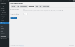 Page screenshot: Settings &rarr; Flying Images &rarr; Compression