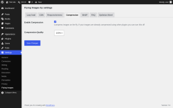 Page screenshot: Settings &rarr; Flying Images &rarr; Compression
