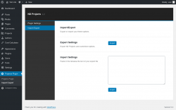 Page screenshot: Projects Plugin &rarr; Import Export