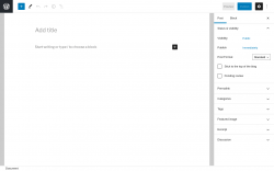 Page screenshot: Add New Post &lsaquo; Test site &mdash; WordPress