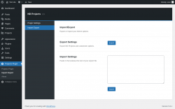 Page screenshot: Projects Plugin &rarr; Import Export