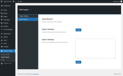Page screenshot: Projects Plugin &rarr; Import Export