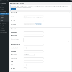 Page screenshot: NectoMax SEO &rarr; Settings