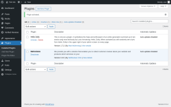 Page screenshot: Plugins &lsaquo; Test site &mdash; WordPress