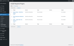 Page screenshot: Appearance &rarr; Install Plugins