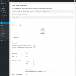 Page screenshot: Settings → News-Ticker-Benaceur
