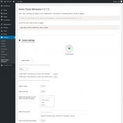 Page screenshot: news-ticker-benaceur ‹ Test site — WordPress