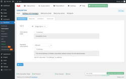Page screenshot: Newsletter &rarr; Subscription