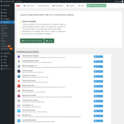 Page screenshot: Newsletter &rarr; Addons