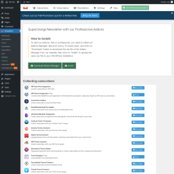 Page screenshot: Newsletter &rarr; Addons