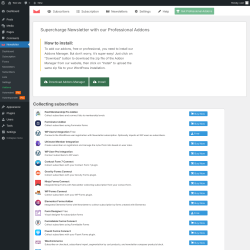 Page screenshot: Newsletter &rarr; Addons