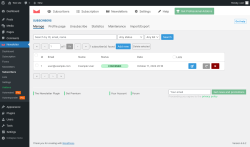 Page screenshot: Newsletter &rarr; Subscribers