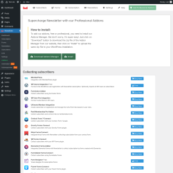 Page screenshot: Newsletter → Addons