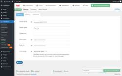 Page screenshot: Newsletter &rarr; Settings