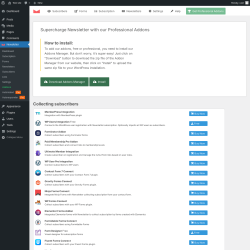 Page screenshot: Newsletter &rarr; Addons