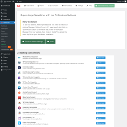 Page screenshot: Newsletter &rarr; Addons
