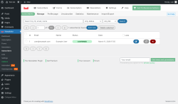 Page screenshot: Newsletter &rarr; Subscribers