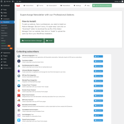 Page screenshot: Newsletter &rarr; Addons