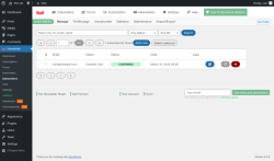 Page screenshot: Newsletter &rarr; Subscribers