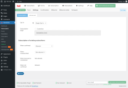 Page screenshot: Newsletter &rarr; Subscription