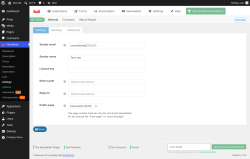 Page screenshot: Newsletter &rarr; Settings