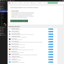 Page screenshot: Newsletter &rarr; Addons
