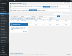 Page screenshot: Newsletters → Subscribers