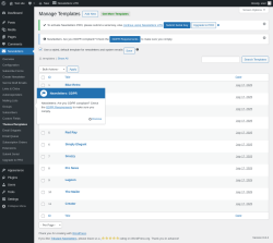 Page screenshot: Newsletters → Themes/Templates