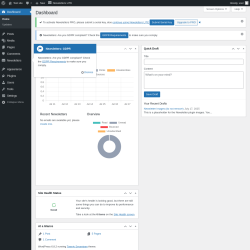Page screenshot: Dashboard ‹ Test site — WordPress