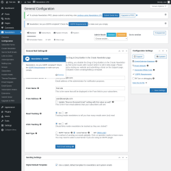 Page screenshot: Newsletters → Configuration
