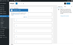 Page screenshot: Widgets ‹ Test site — WordPress