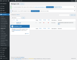Page screenshot: Newsletters → Mailing Lists
