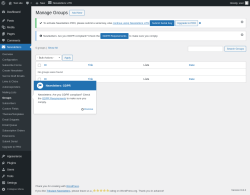 Page screenshot: Newsletters → Groups